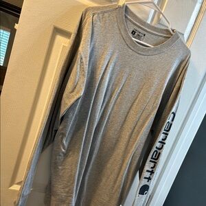 Carhartt Gray Long Sleeve Tee with Sleeve Graphics